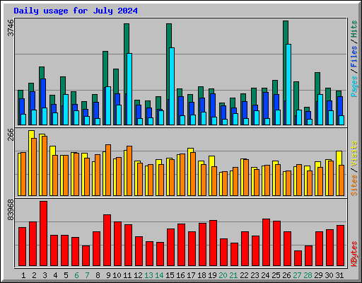 Daily usage for July 2024