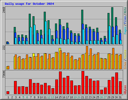 Daily usage for October 2024