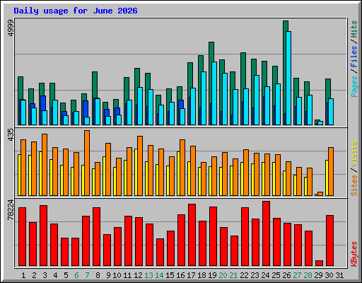 Daily usage for June 2026
