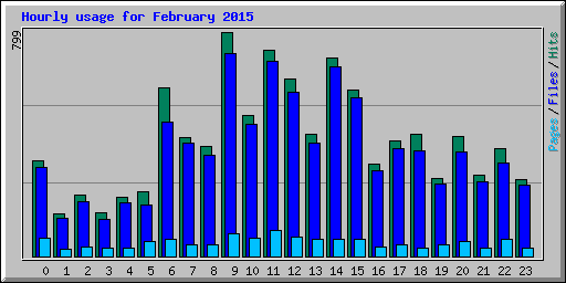 Hourly usage for February 2015