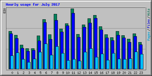 Hourly usage for July 2017