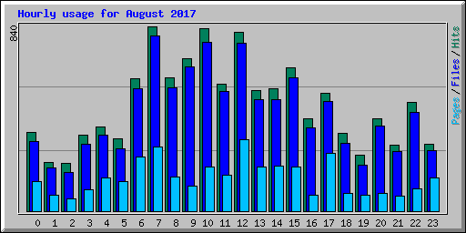 Hourly usage for August 2017