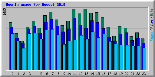 Hourly usage for August 2018