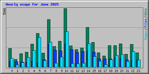 Hourly usage for June 2025
